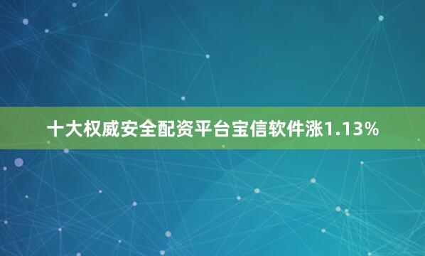 十大权威安全配资平台宝信软件涨1.13%