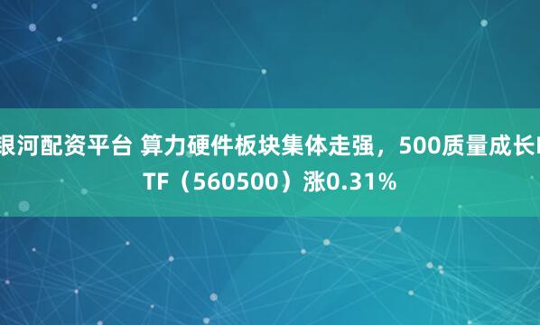 银河配资平台 算力硬件板块集体走强，500质量成长ETF（560500）涨0.31%