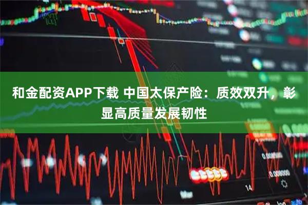 和金配资APP下载 中国太保产险：质效双升，彰显高质量发展韧性